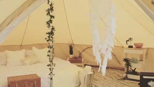 InsideGlampingTentWhite